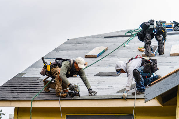 Professional Gutter Installation technician working in Gilbert, MN